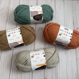 Lion Brand Hue + Me Yarn - Bulky Wool Acrylic Blend Yarn