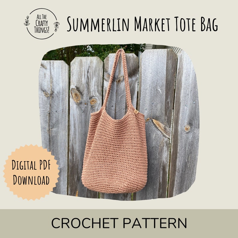Crochet Pattern for Summerlin Market Tote Bag image 1