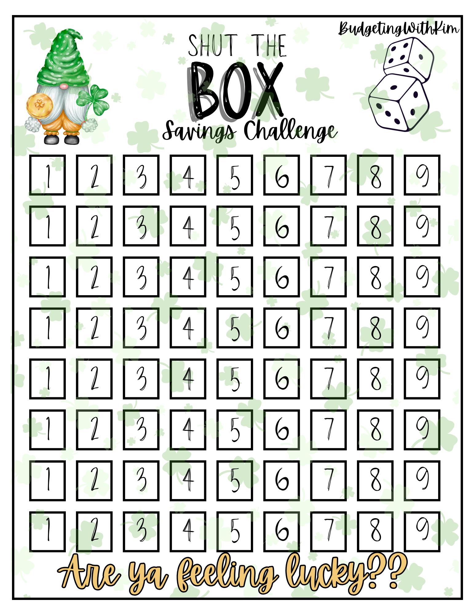 3月の聖パトリックデー「シャット・ザ・ボックス貯金チャレンジ」 - Etsy 日本