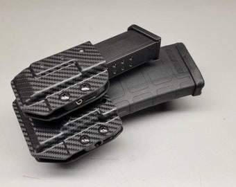 Rifle/Pistol Mag Combo OWB  AR/M4 and Double Stack 9/40 Magazine Carrier |Ambi/Reversible