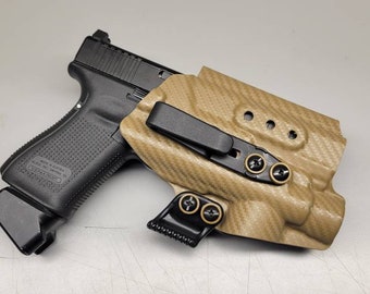 Glock 19/17/34 with Olight PL Pro/PL 2 Valkyrie -  (Glock 19,17,34 Gen 3-5 Compatible) Custom Kydex IWB Holster