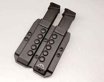 OWB Double Magazine Carrier for Hi Capacity Double Stack 9/40 Mags - with Adjustable MRD (Mag Retention Device) | Ambidextrous