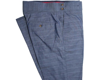 Mens Flat Front Slim PANTS Tropical Wool | Light Blue Mens