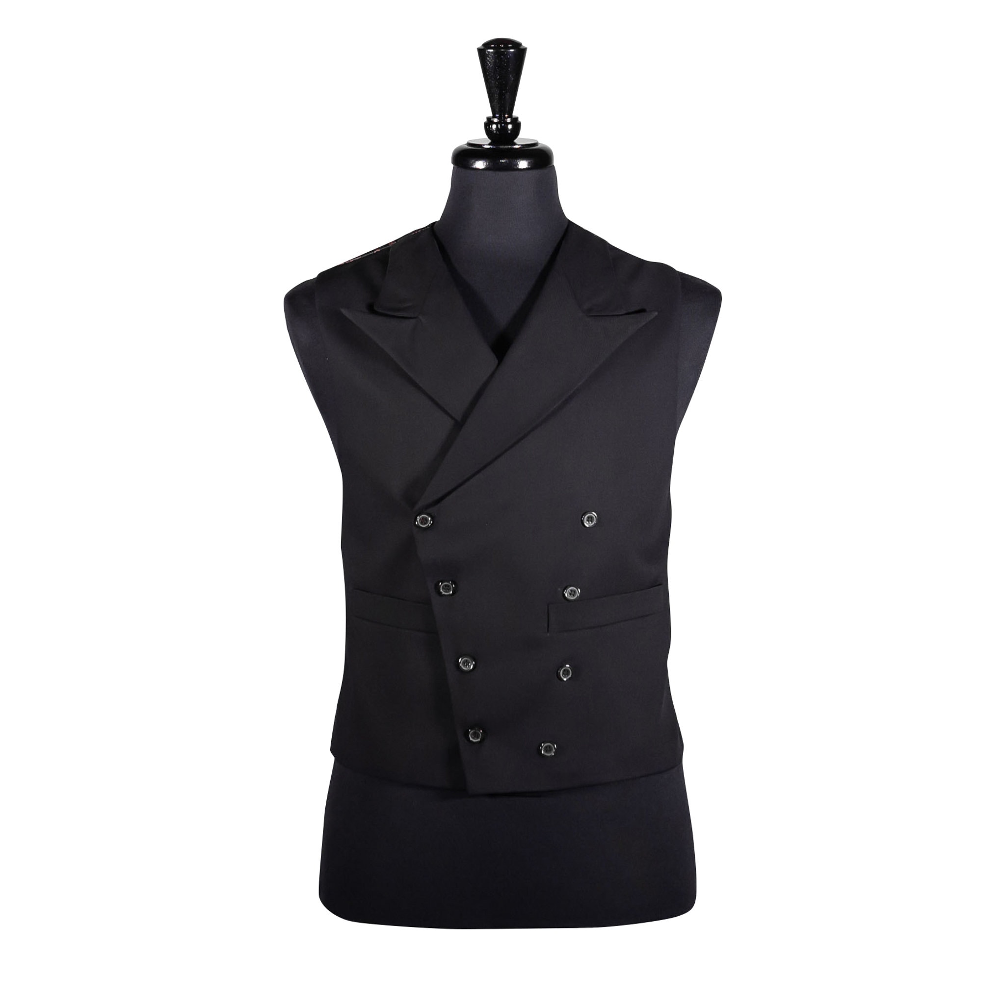 Waistcoat with Popper Fastenings in Black