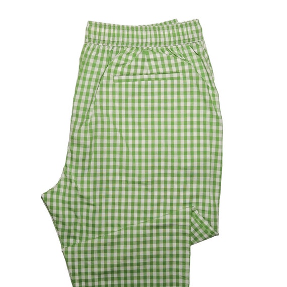 Green and white checkered joggers sale