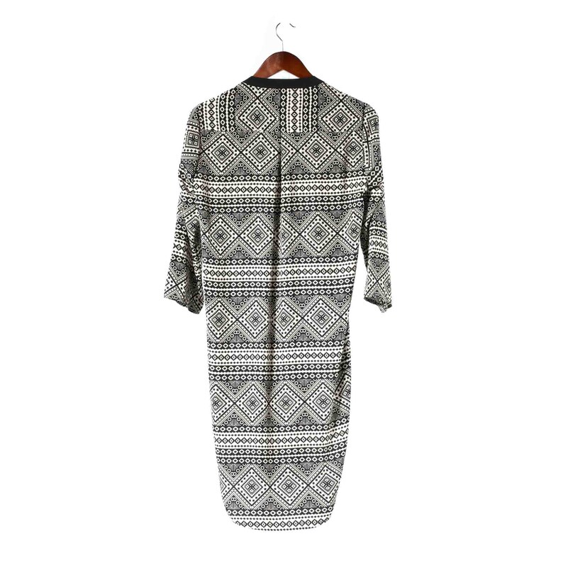 Pakistani Kurta Salwar Kameez Indian Kurti for Women Long Shirt Dress Black Geometric Viscose Fabric Ethnic Traditional Tunic Medium