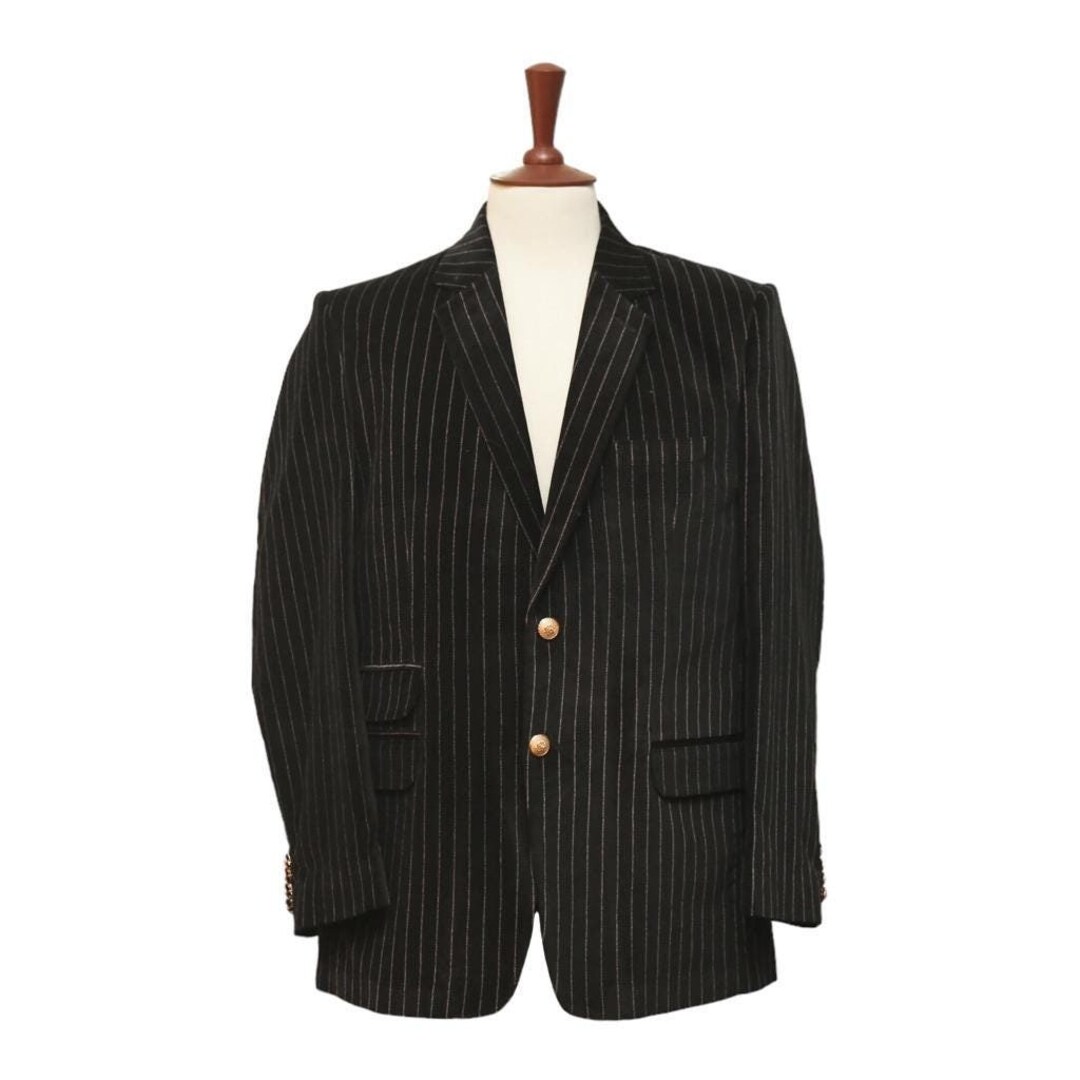 Ceremony Jacket in Black Pinstripe