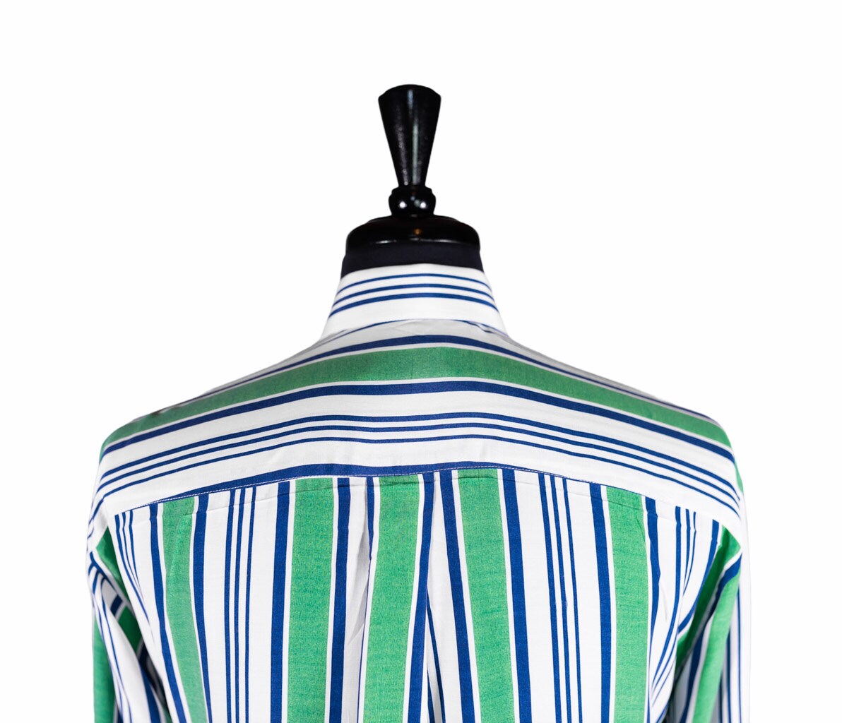 Men's Striped Shirt Green Blue White Striped Viscose Etsy