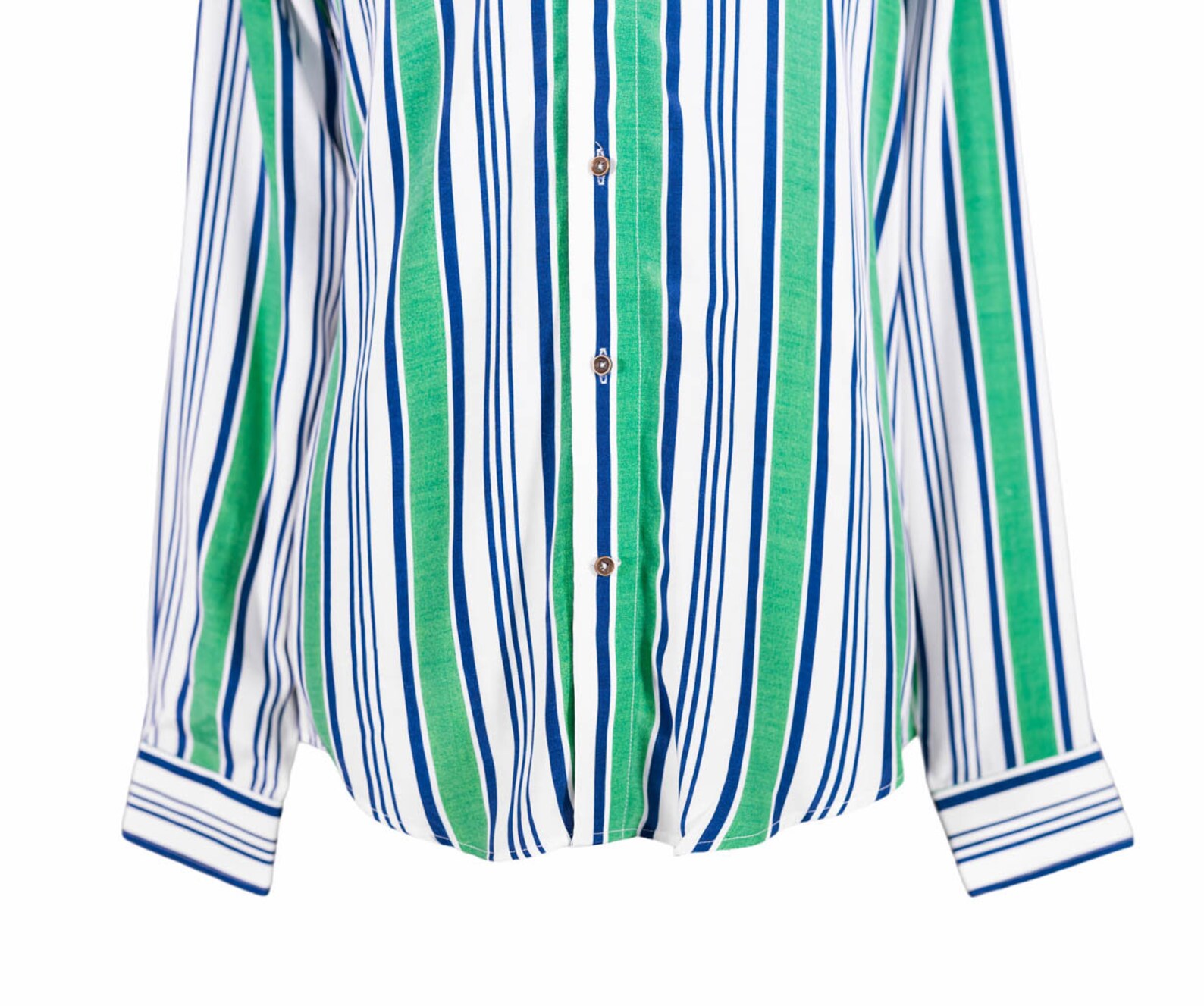 Men's Striped Shirt Green Blue White Striped Viscose Etsy