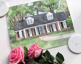 Custom House Painting - Home Portrait - Original Artwork