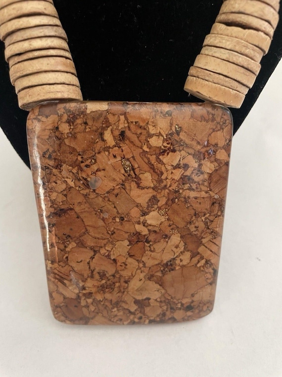 Statement Necklace Square Pendant - image 2