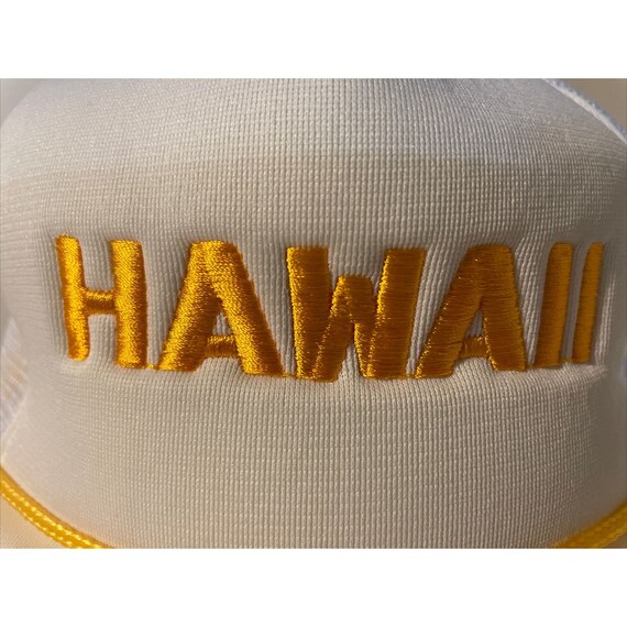 Vintage Hawaii Hawaiian SnapBack White Hat Cap Tr… - image 3