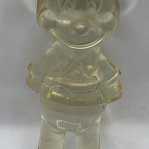 Vintage doorzichtig Mickey Mouse Disney-beeldje van hard plastic 3 afbeelding 1