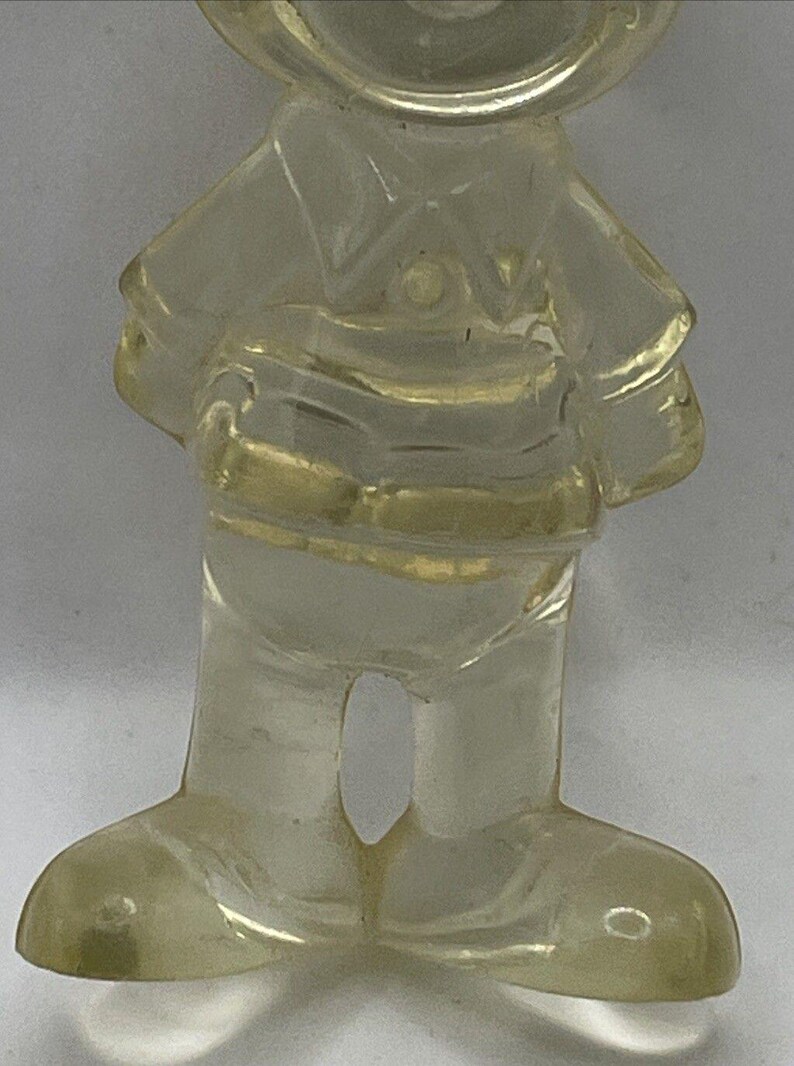 Vintage doorzichtig Mickey Mouse Disney-beeldje van hard plastic 3 afbeelding 3