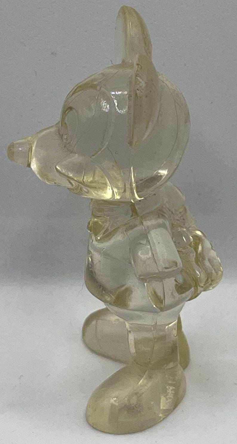 Vintage doorzichtig Mickey Mouse Disney-beeldje van hard plastic 3 afbeelding 4