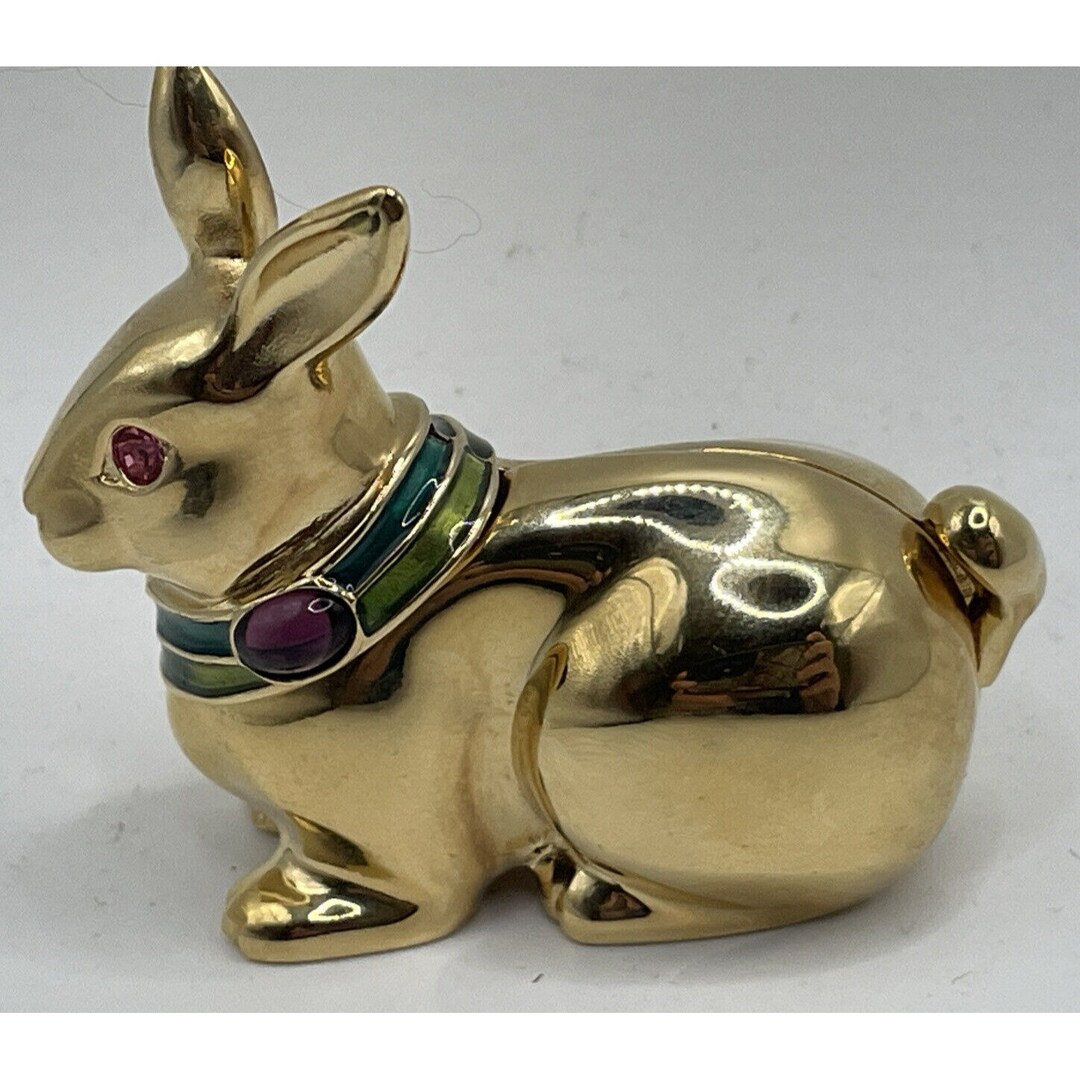 Vintage Estee Lauder Golden Rabbit Solid Compact Etsy