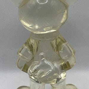 Vintage doorzichtig Mickey Mouse Disney-beeldje van hard plastic 3 afbeelding 5