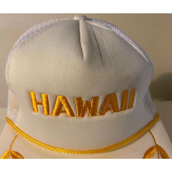 Vintage Hawaii Hawaiian SnapBack White Hat Cap Tr… - image 2