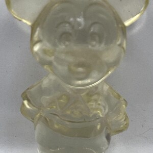 Vintage doorzichtig Mickey Mouse Disney-beeldje van hard plastic 3 afbeelding 2