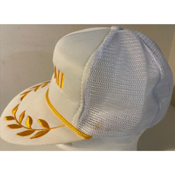 Vintage Hawaii Hawaiian SnapBack White Hat Cap Tr… - image 4