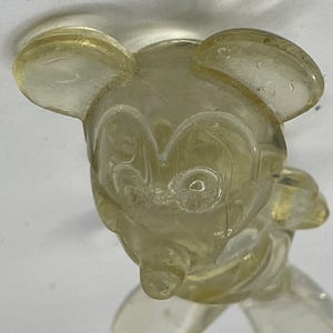 Vintage doorzichtig Mickey Mouse Disney-beeldje van hard plastic 3 afbeelding 9