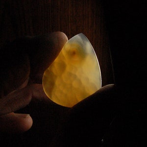 Large Stone Guitar Pick Made from Turtleback Agate