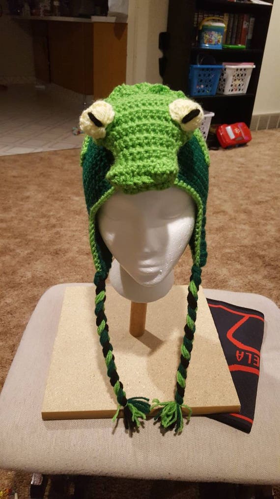 Crochet pattern for alligator or crocodile hat