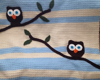 Crochet Owl Baby Blanket