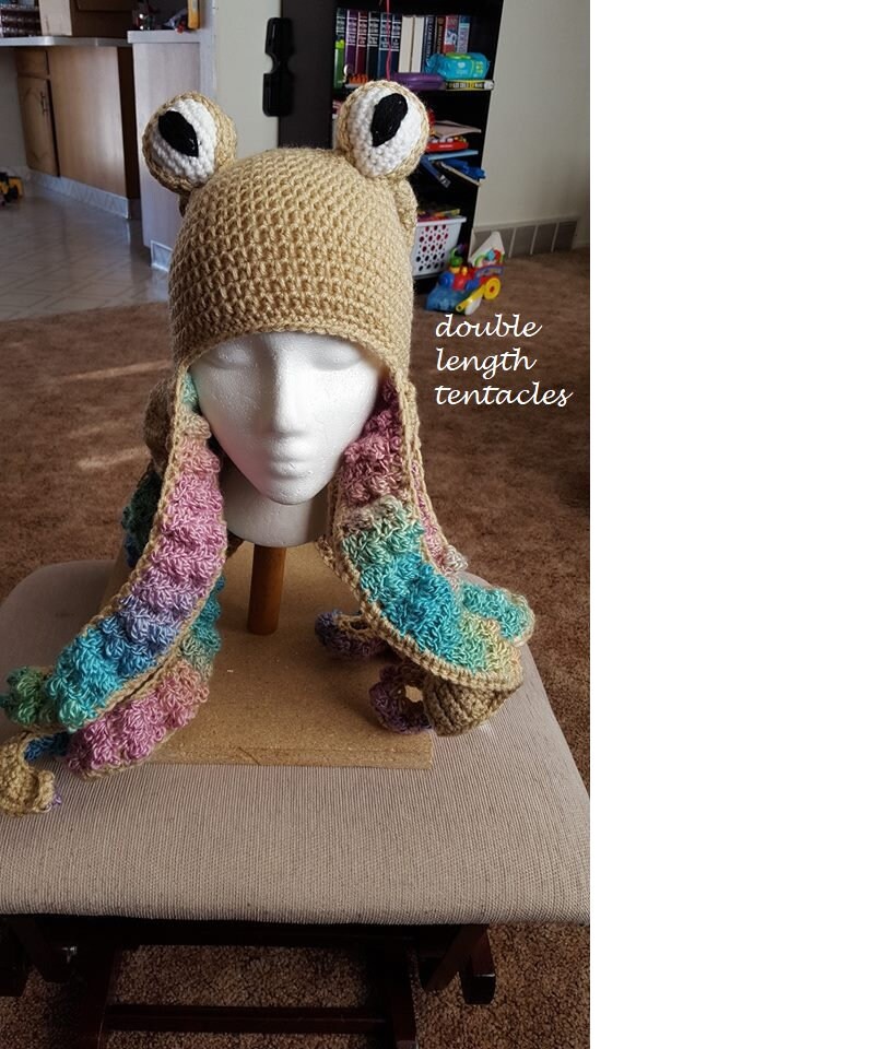 Handmade Knitted Crotchet Octopus Headgear for Men and Women