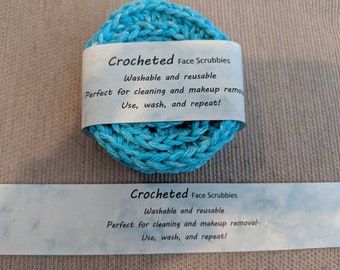 Crocheted face scrubbies, makeup remover