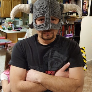 Crochet pattern for viking hat helmet with beard image 2