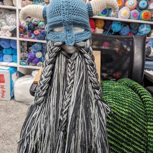 Crochet pattern for viking hat helmet with beard image 9