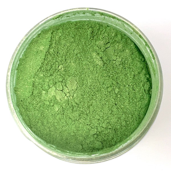 1 oz. Jar - Shamrock Green Mica Color Pigment Powder (Shimmer) - for Soap Making, Resin, Epoxy, Nail Polish, Cosmetics, Eyeshadow, and more!