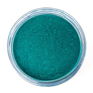 1 oz. Jar - Macaw Teal Mica Color Pigment Powder (Shimmer) - for Soap Making, Resin, Epoxy, Nail Polish, Cosmetics, Eyeshadow, and more!