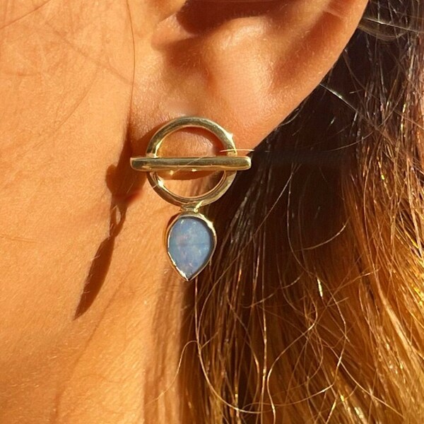 Australian Opal Teardrop Earrings