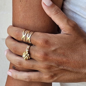Criss Cross Ring Goud | Dubbele Wrap Ring 18k Goud Gevuld | Minimalistische Statement Ring
