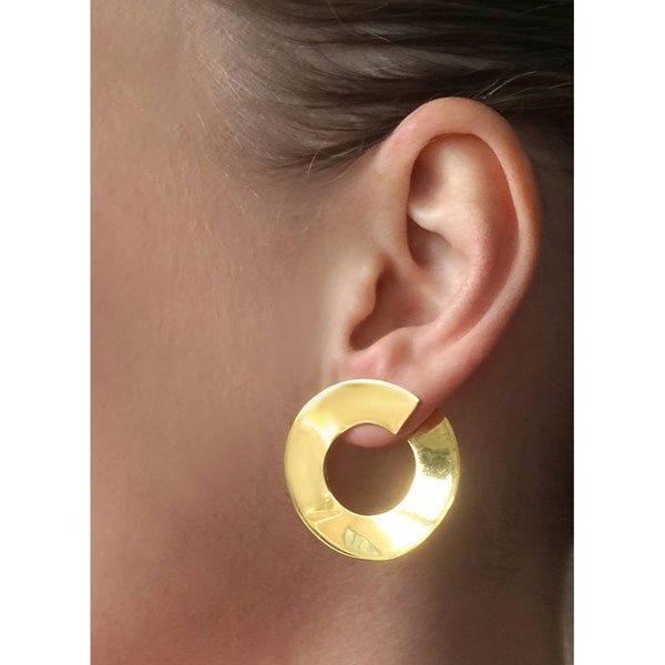 Recycled Gold Earrings | Lightweight Earrings | Classic Hoops | Thick Gold Hoops | Gold Plated Hoop Earrings | Delicate Hoop Earrings