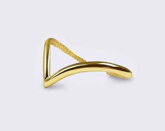 Heart V Bracelet 14K Gold Filled Adjustable V Shaped Cuff Love Inspired Jewelry Gift