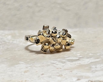 14k gold filled geometric ring architectural artisan ring bold statement jewelry modern gold ring for her handcrafted design