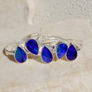 Australische Opaal Ring Zilver | Traan Opaal Ring Sterling Zilver | Oktober Geboortesteen