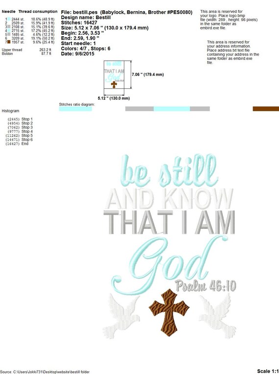 Buy 3 Get 1 Free Be Still And Know That I Am God Embroidery Etsy