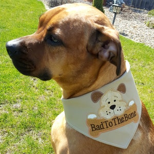 Bad to the Bone Appliqued Dog Bandana Tie on Bandana Dog Neckwear Photo ...