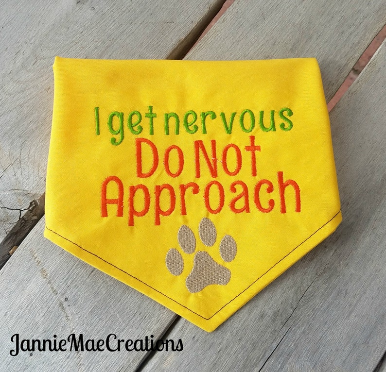 Do Not Approach Dog Bandana I Get Nervous Dog Scarf Etsy