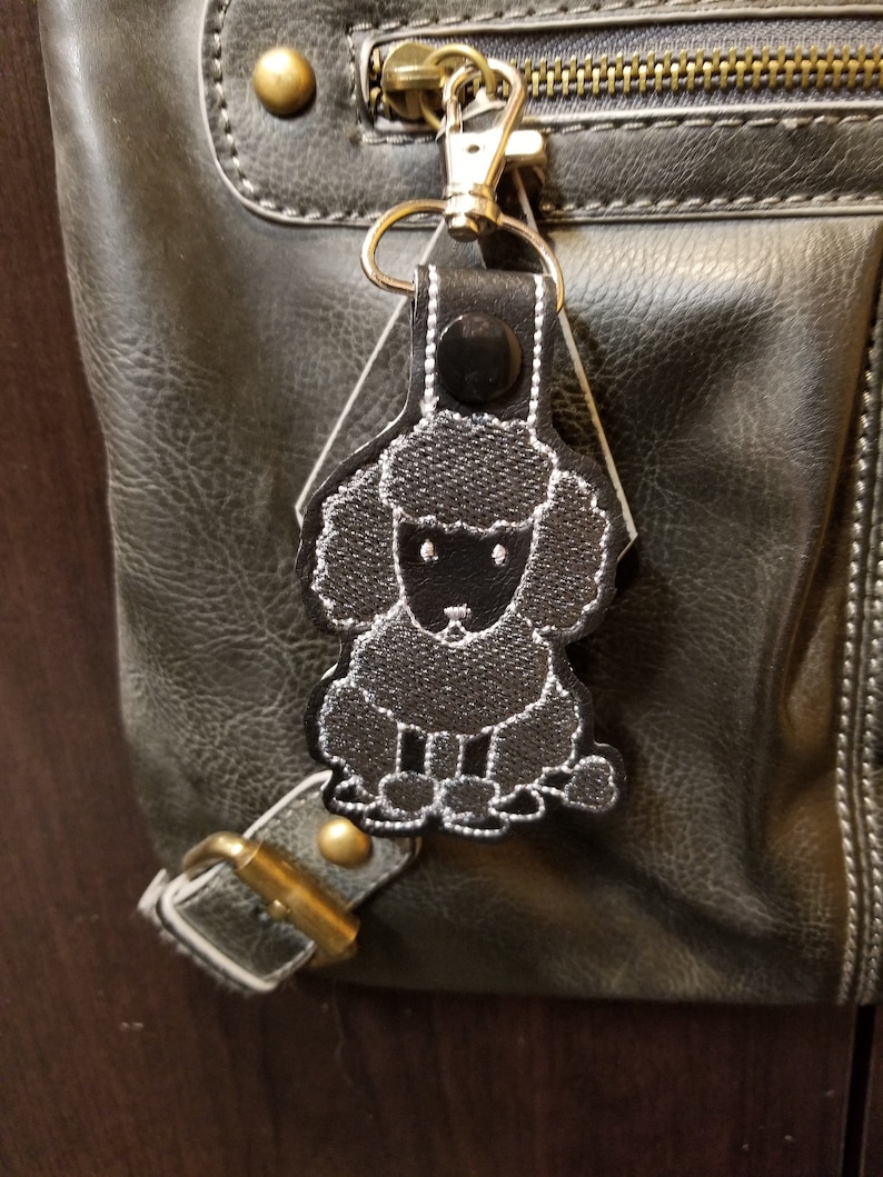 Poodle Key Chain luggage tag dog owner gift purse charm