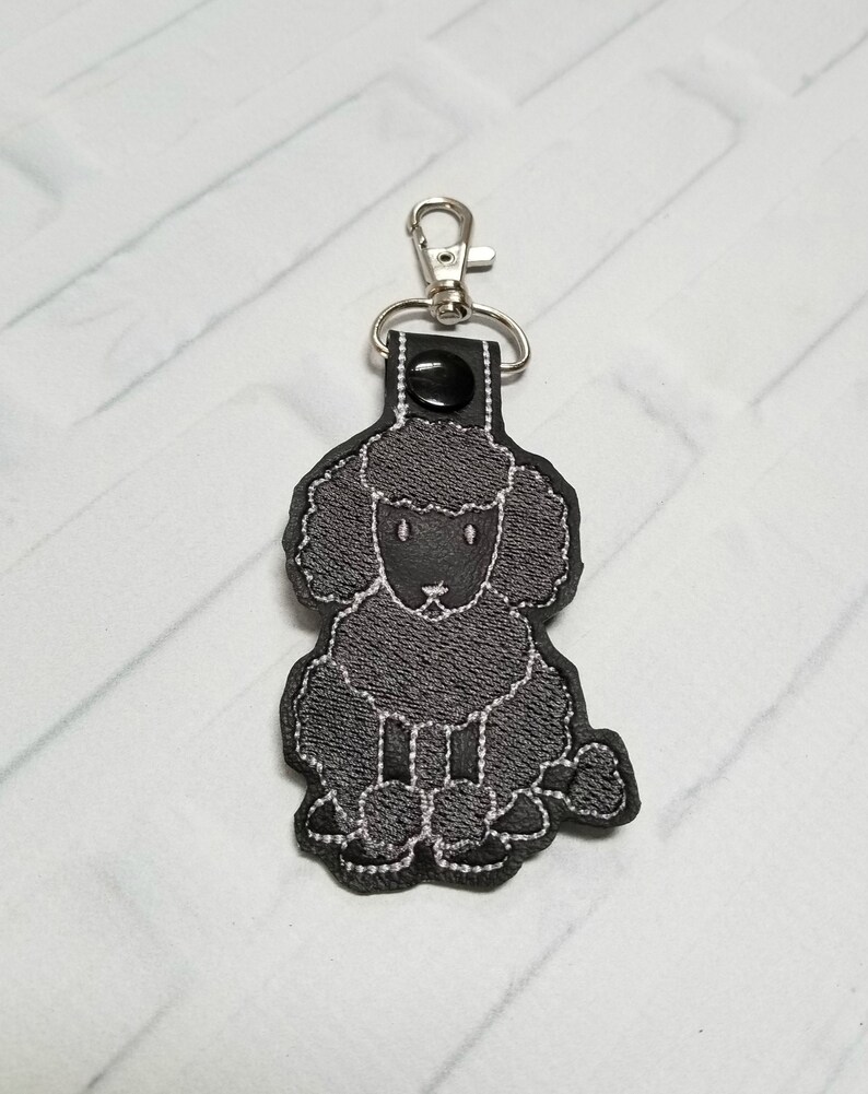 Poodle Key Chain luggage tag dog owner gift purse charm