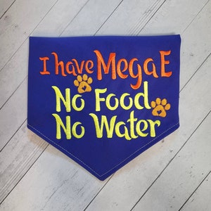 Mega-esophagus tie on Dog Bandana - Embroidered Mega E Dog Scarf - Mega E - warning - caution - dog neckwear