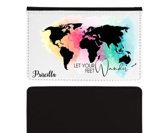 Let Your Feet Wander Passport cover, Passport holder, Name passport cover, Travel passport, Passport, Personalized passport cover, Wallet