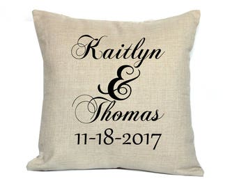 Wedding Pillow Cover - Wedding Pillow - 18" Personalized Decorative Pillow - Newlywed Gift