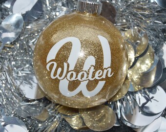 Glitter Christmas Ornament - Gold Glitter Ornament - Glitter Ornament - Ornament - Name Ornament - Letter Ornament - Glitter Name