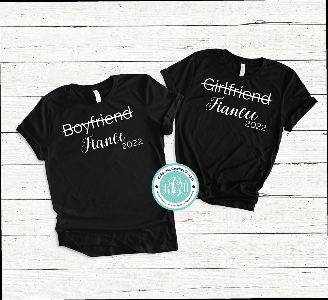 Boyfriend Fiance/girlfriend Fiancee Shirt Couple Tshirt - Etsy